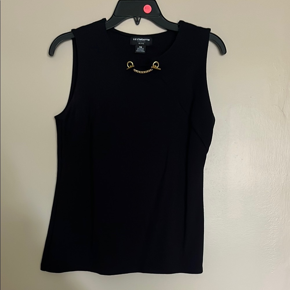 Black Tank Top with Gold Accent
